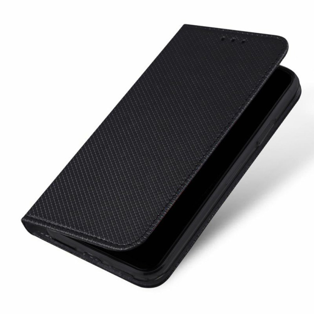 Husa carte compatibila cu Samsung Galaxy A6 2018, Comando Book, Inchidere magnetica, Buzunar interior pentru card, Flip stand, Protectie completa si practica, Negru
