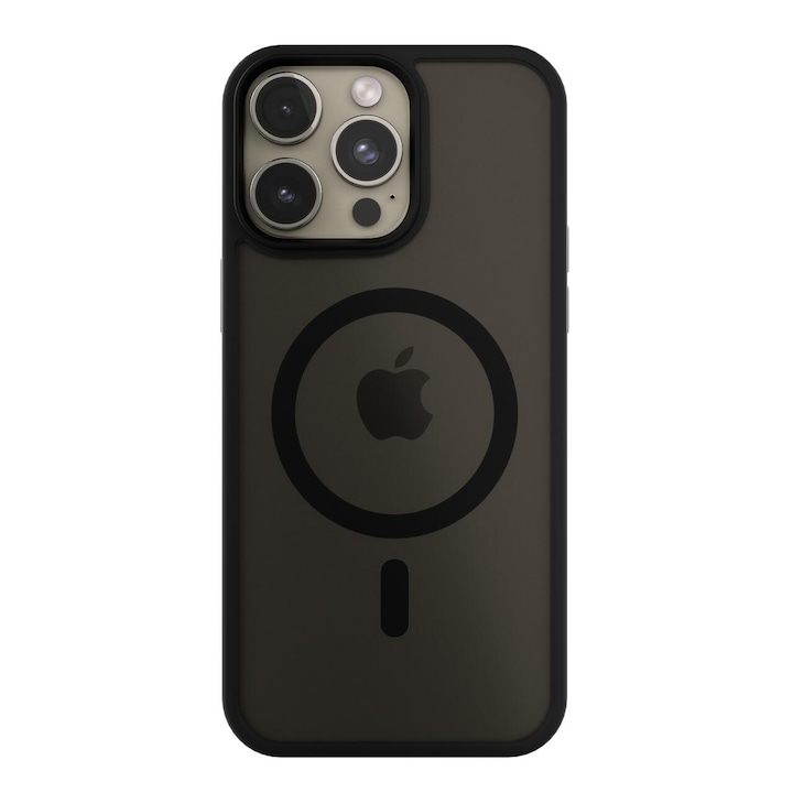 Husa de protectie Next One Mist Shield Case pentru iPhone 15 Pro Max, MagSafe Compatible, Black