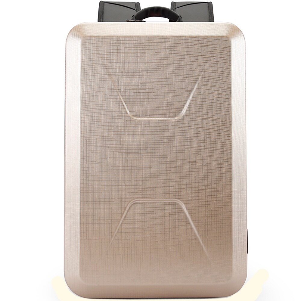Rucsac laptop 15.6 inch, carcasa tare, resistent la apa, buzunar antifurt, port USB, si USB-C, lacat TSA, sistem fixare pe valiza, potrivit pentru calatorii BANGE, BG2839GD, Auriu