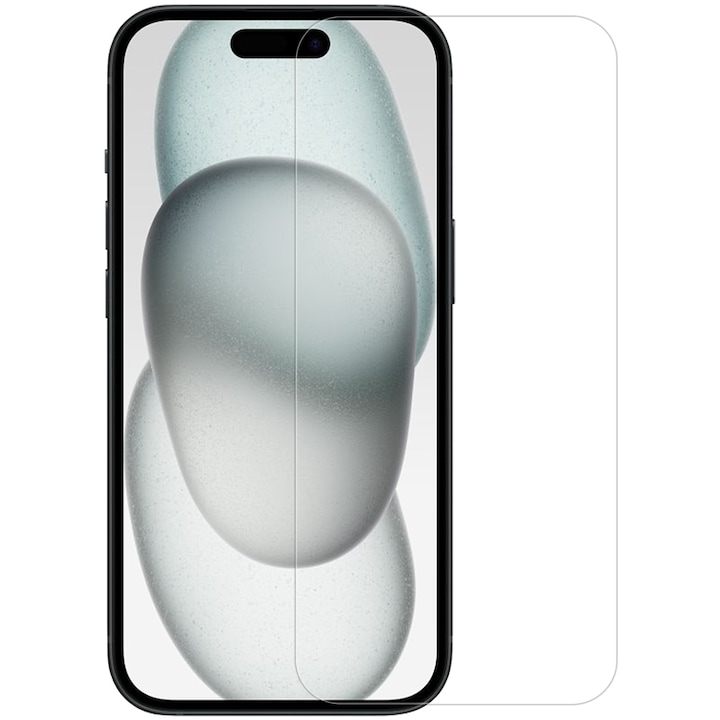 Folie Protectie Ecran pentru iPhone 15/iPhone 15 Pro, Sticla Securizata, Transparenta