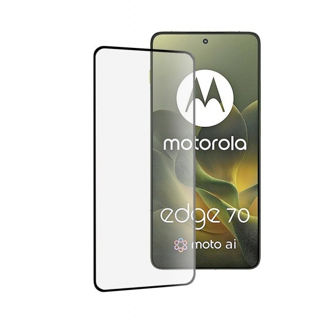 Folie Sticla Securizata Upzz® Compatibila Cu Motorola Edge 70, Transparenta Cu Rama Neagra, Full Glue