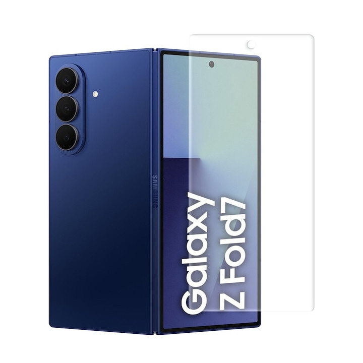 Folie Silicon Ecran pentru Samsung Galaxy Z Fold 7, Silicon Hydrogel Regenerabil, Flexible Hydro-Crystal, Protectie Completa, Full Glue, Instalare usoara, Set complet pentru Instalare