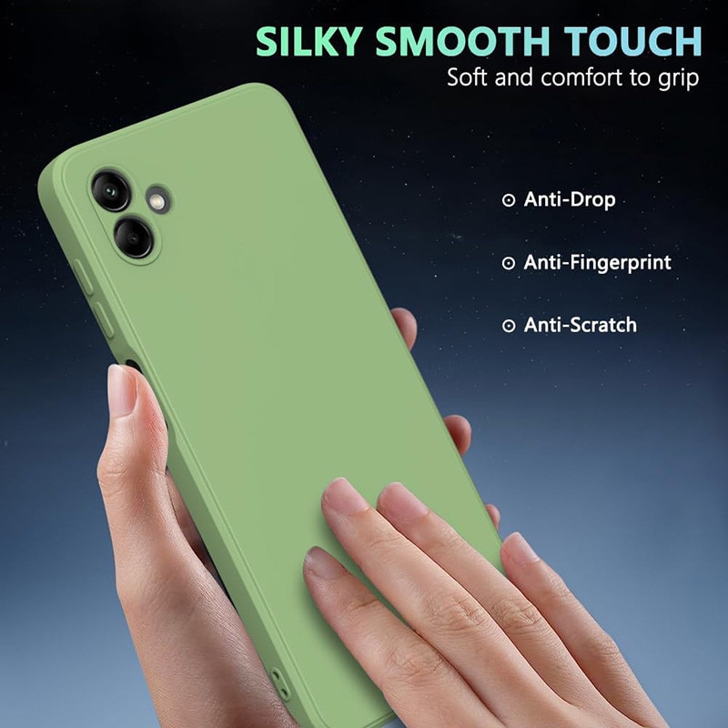 Husa pentru Samsung Galaxy A06, silicon lichid, Calitate Premium, Interior din Microfibra, Protectie Sporita, Antisoc, Verde pastel