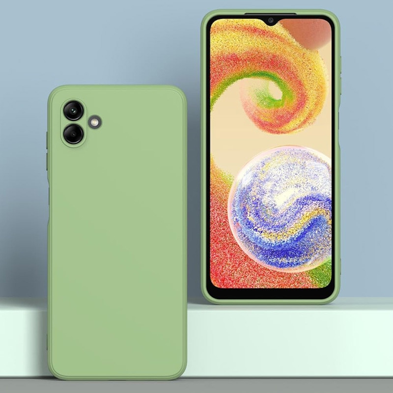 Husa pentru Samsung Galaxy A06, silicon lichid, Calitate Premium, Interior din Microfibra, Protectie Sporita, Antisoc, Verde pastel