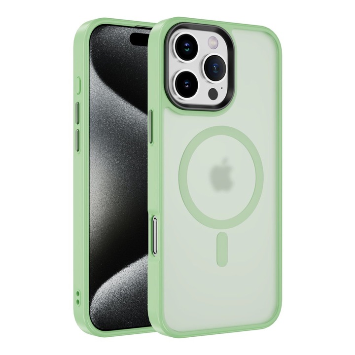 Husa pentru iPhone 16 Pro Max, Husa de Protectie, AIM TO POWER, Compatibila cu telefon Apple, MagSafe - Verde