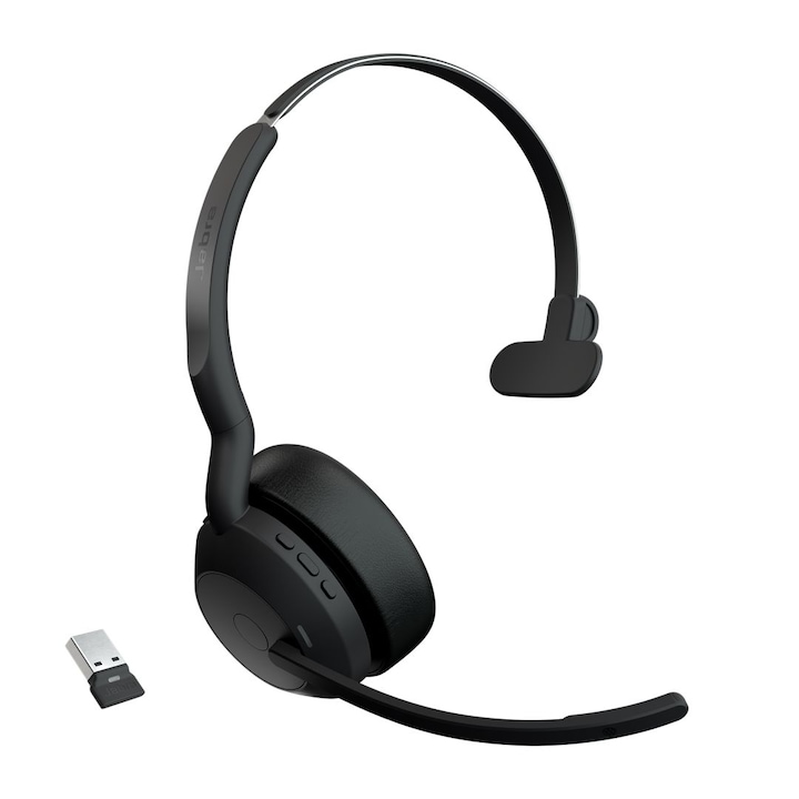 Casti fara fir, JABRA, Conectare Bluetooth, Cu microfon, Negru