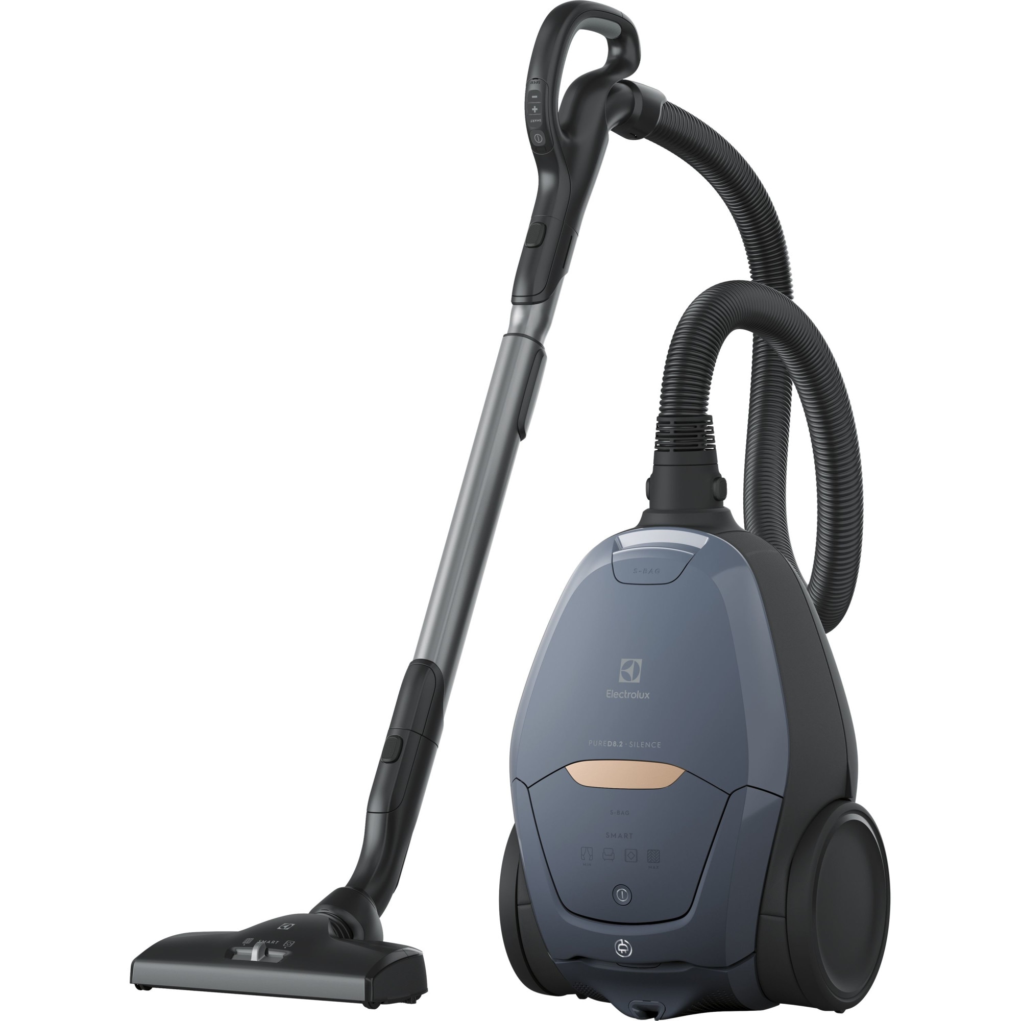 Aspirator cu sac Electrolux PD82-8DB, 500W, functie SmartMode, kit pentru animale de companie, nivel zgomot 57 dB, negru/bleumarin