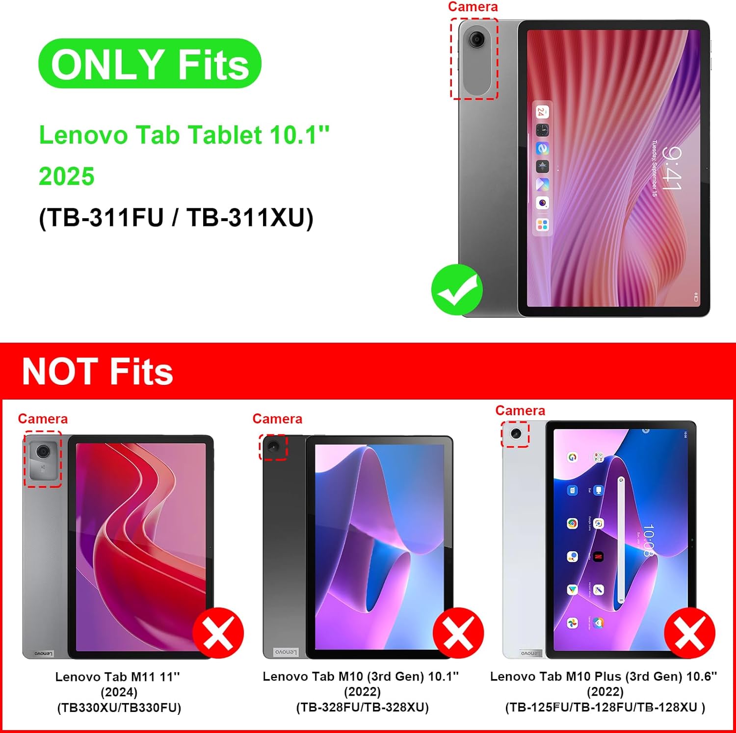 Husa tableta Omelivon pentru Lenovo Tab 10.1" 2025, auto sleep/wake, suport, negru