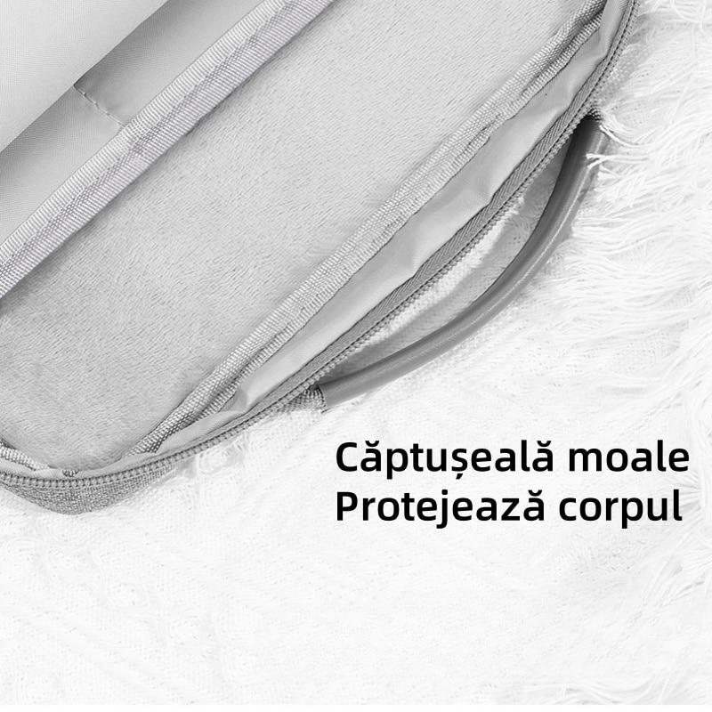 Geanta de umar pentru tablete, 13 inch, capacitate mare, curea de umar reglabila, material din panza Oxford, rezistent la uzura / impermeabil / rezistent la socuri, usor de transportat, gri