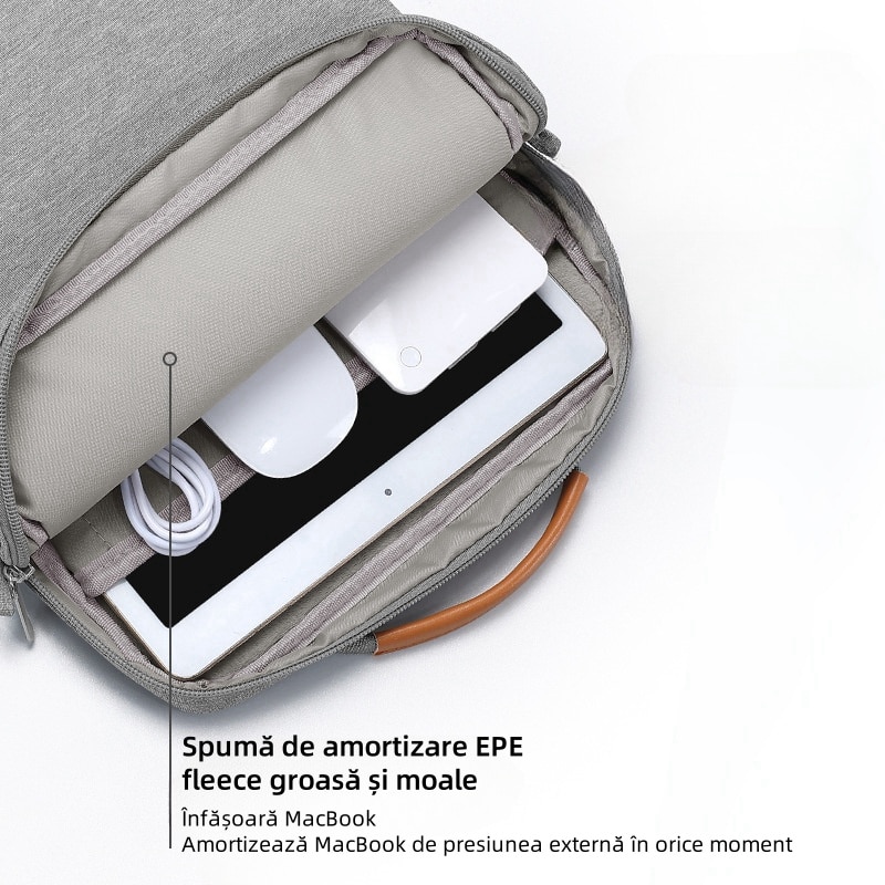 Geanta de umar pentru tablete, 13 inch, capacitate mare, curea de umar reglabila, material din panza Oxford, rezistent la uzura / impermeabil / rezistent la socuri, usor de transportat, gri