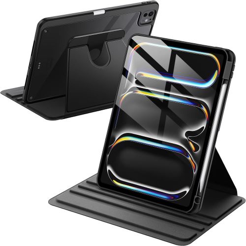 Husa 360 Smart Cover compatibila cu iPad Pro 11" M4/M5 2024/2025, Pencil Slot Rebound, Wake-Sleep, Camera Protection