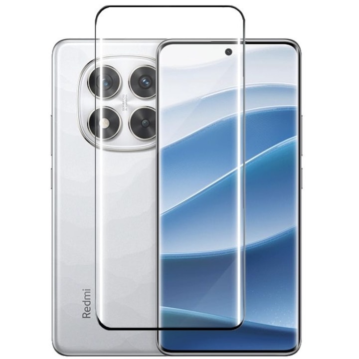 Folie din sticla pentru Xiaomi Redmi Note 14 Pro Plus 5G full-face Tempered Glass 3D Curved Screen margini negre