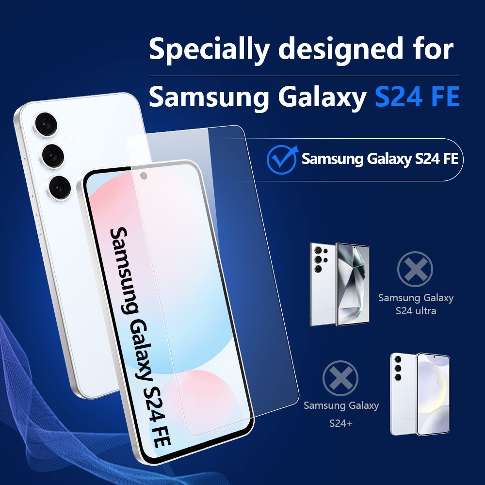 Folie Sticla Securizata pentru Samsung Galaxy S24 FE [2 Bucati], Protectie Ecran Anti-Zgarieturi [6.7 Inch], cu Servetele de Unica Folosinta