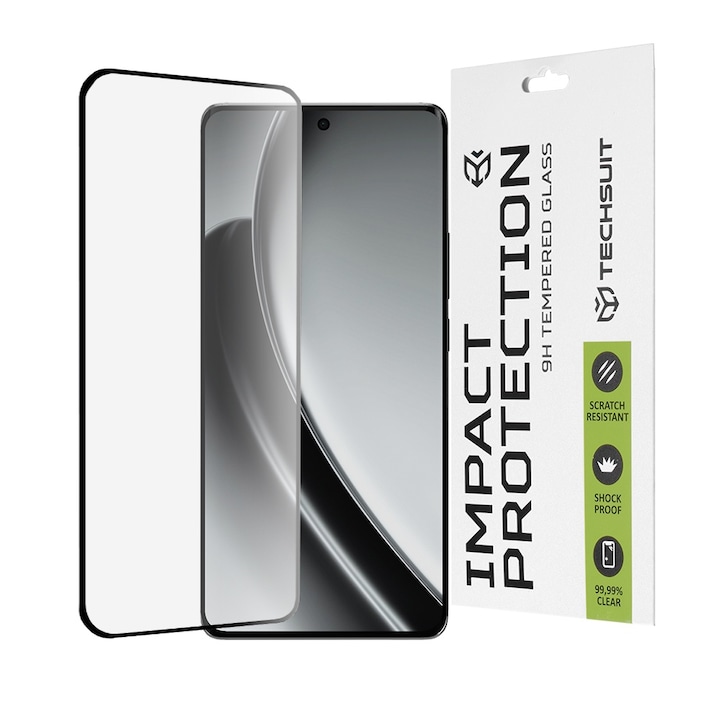Folie pentru Realme GT 6 / GT 6T - Techsuit 111D Full Cover / Full Glue Glass / 3D Curved Screen - Black