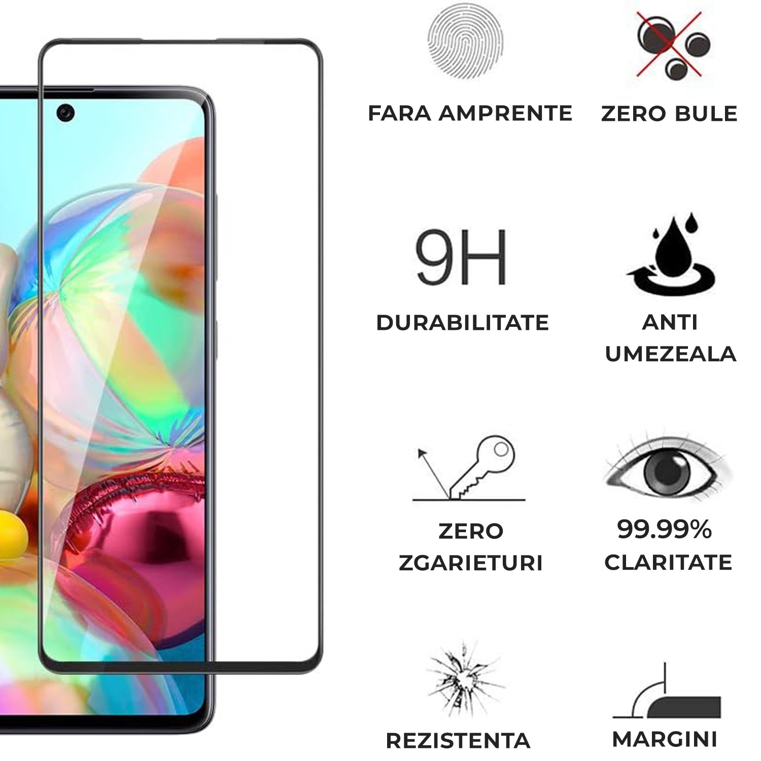 Folie Sticla Daden MaxProtection pentru Samsung A52, Full Cover, Protectie Profesionala, Ultra Rezistenta, Calitate Premium