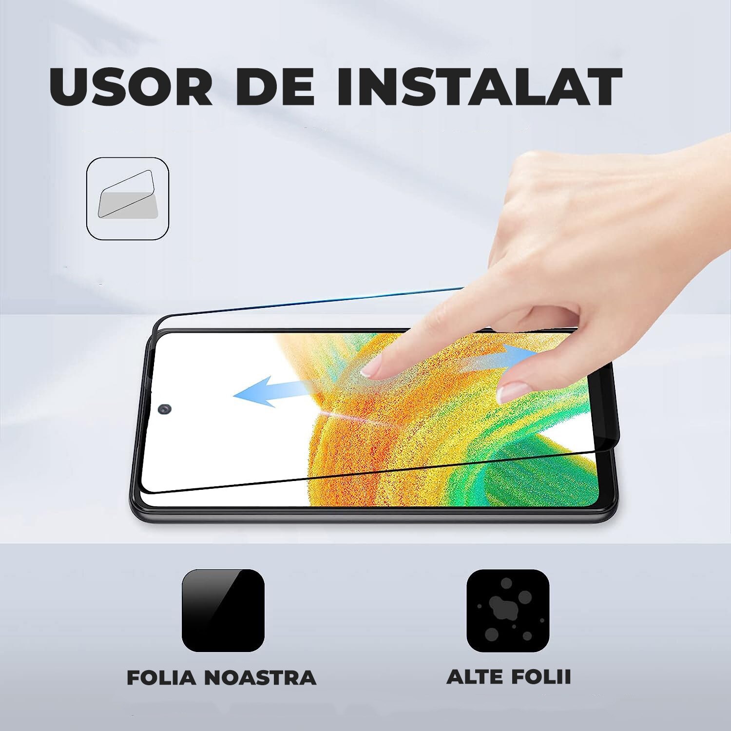 Folie Sticla Daden MaxProtection pentru Samsung A52, Full Cover, Protectie Profesionala, Ultra Rezistenta, Calitate Premium