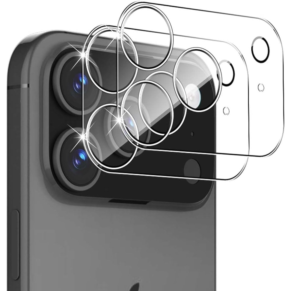 Protector de lentila pentru camera pentru iPhone 17 Pro, sticla securizata 9H, antizgarieturi, compatibil cu carcasa, nu afecteaza fotografiile nocturne, HD Clear, MDUG®, pachet de 2, transparent