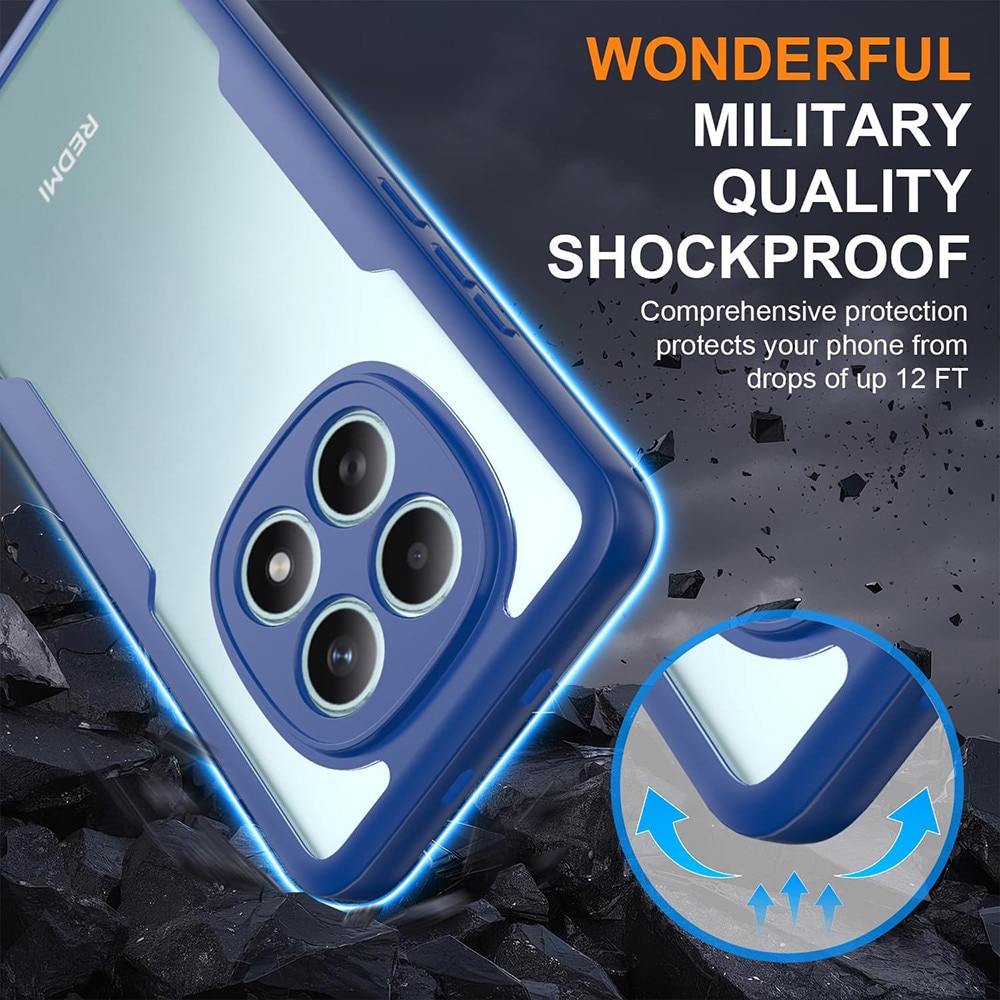 Set 360: Husa cu folie integrata pentru Xiaomi Redmi Note 15 4G, 5G Protectie 360 fata / spate - albastru