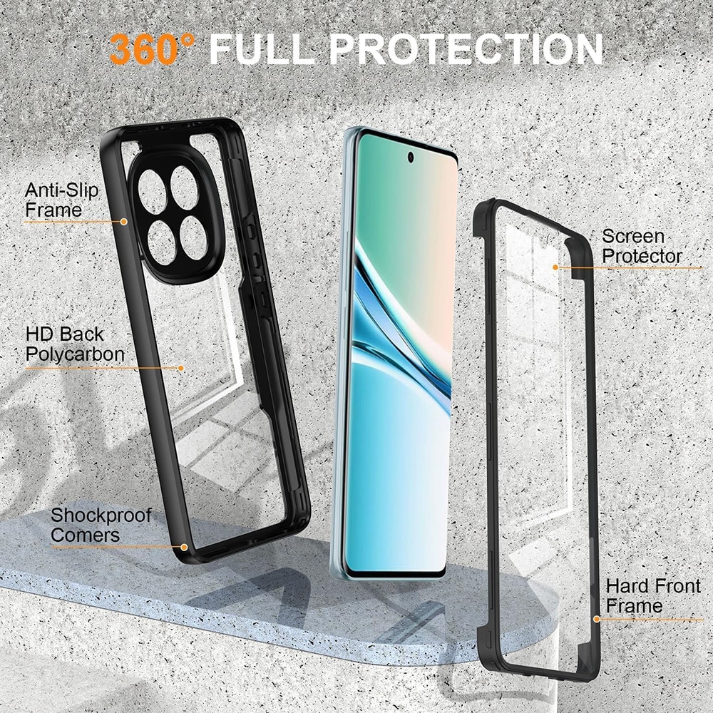 Set 360: Husa cu folie integrata pentru Xiaomi Redmi Note 15 4G, 5G Protectie 360 fata / spate - albastru