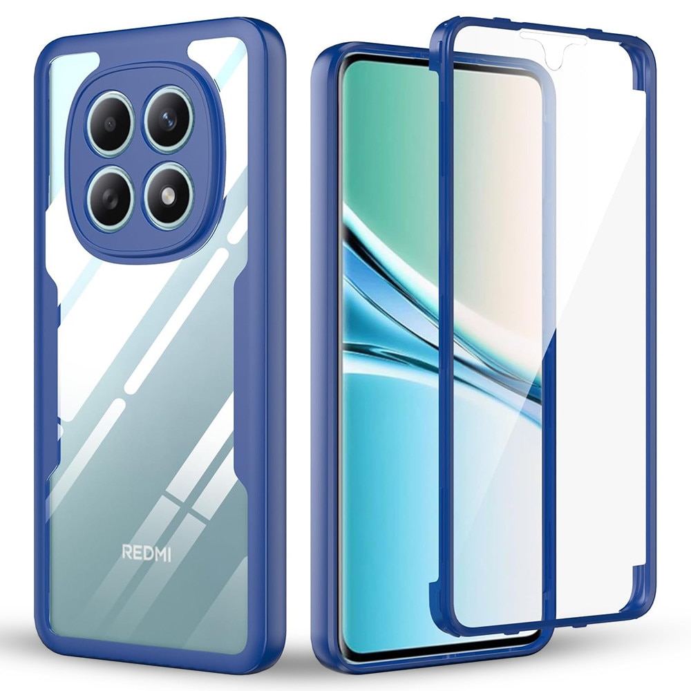 Set 360: Husa cu folie integrata pentru Xiaomi Redmi Note 15 4G, 5G Protectie 360 fata / spate - albastru