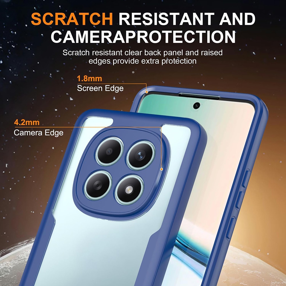 Set 360: Husa cu folie integrata pentru Xiaomi Redmi Note 15 4G, 5G Protectie 360 fata / spate - albastru
