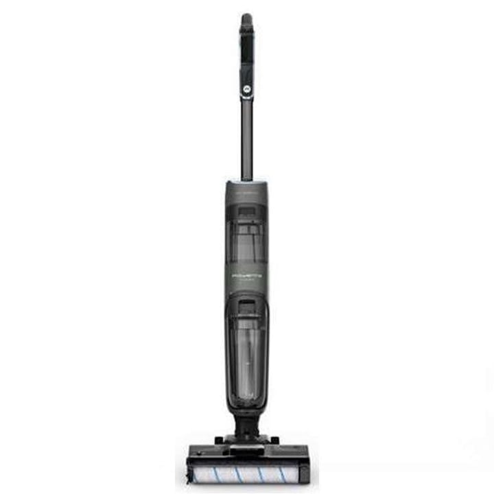 Aspirator vertical cu spalare Rowenta X-Clean 4 GZ5035WO, 200W, 425 RPM, Autonomie 50 minute, Baza de incarcare, Compatibil cu detergentii, Functie autocuratare, Gri/Negru