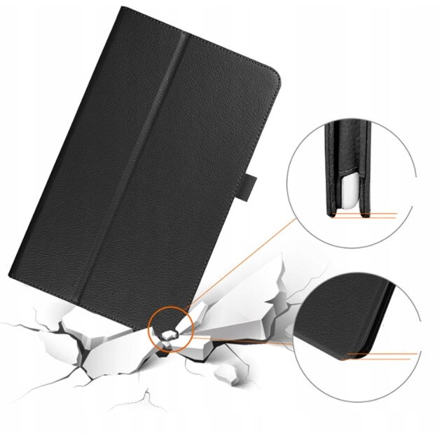 Husa tableta, Piele ecologica, Compatibila cu Samsung Galaxy Tab A7, Negru