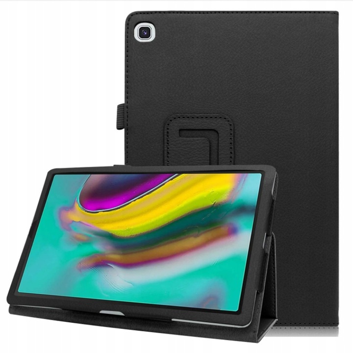 Husa tableta, Piele ecologica, Compatibila cu Samsung Galaxy Tab A7, Negru
