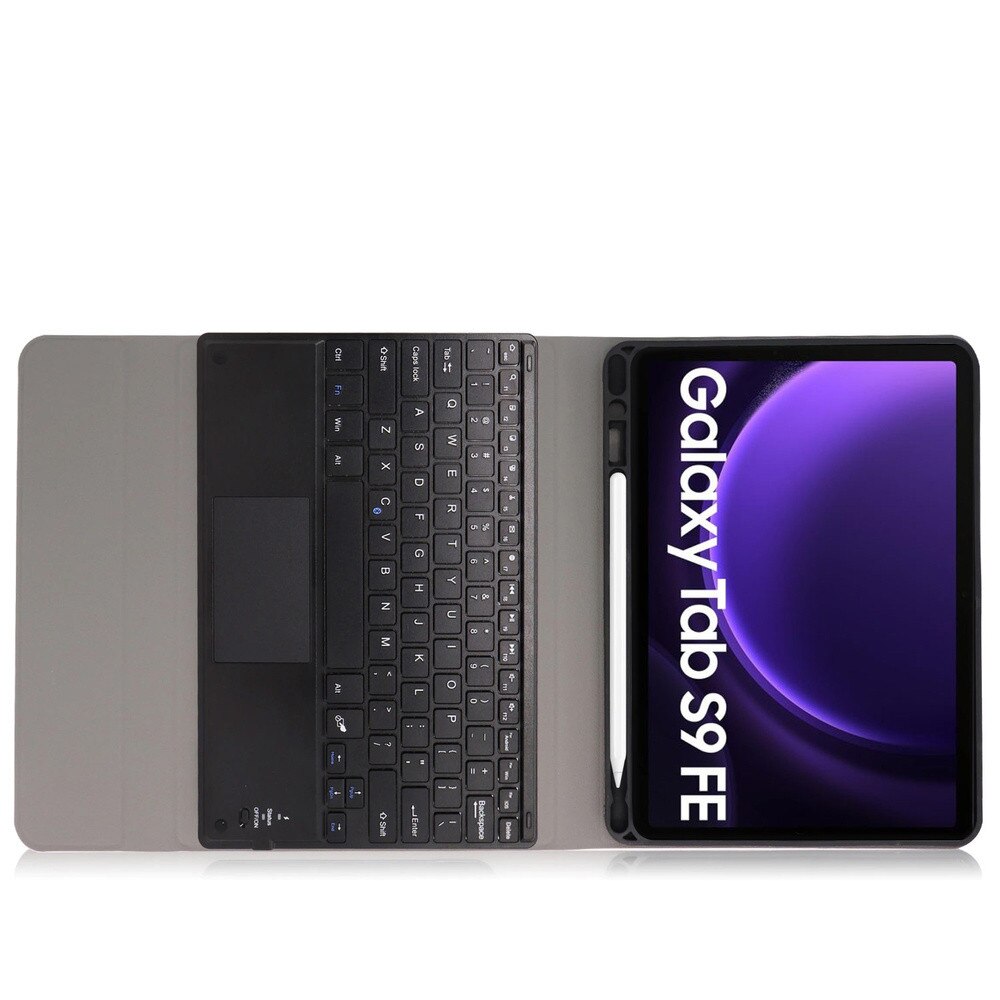 Husa cu tastatura Bluetooth si touchpad pentru Galaxy Tab S9 FE (neagra)