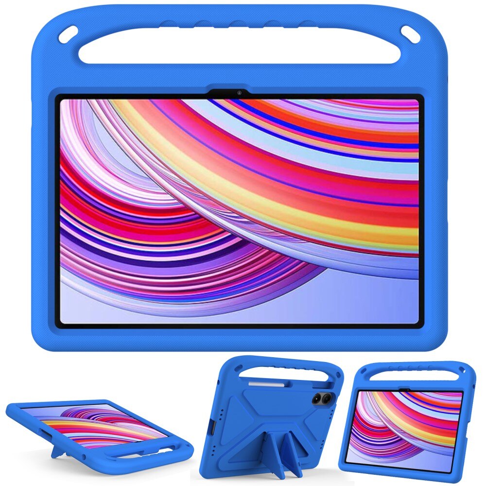 Husa pentru copii XGSM pentru Xiaomi Redmi Pad Pro, cu maner, albastru, protectie extrema, suport integrat