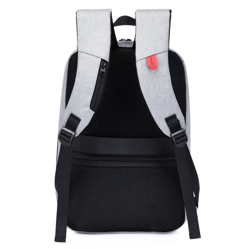 Rucsac laptop 15.6" smart casual impermeabil, cu port USB, Escalate, 46x30x10 cm, Gri deschis