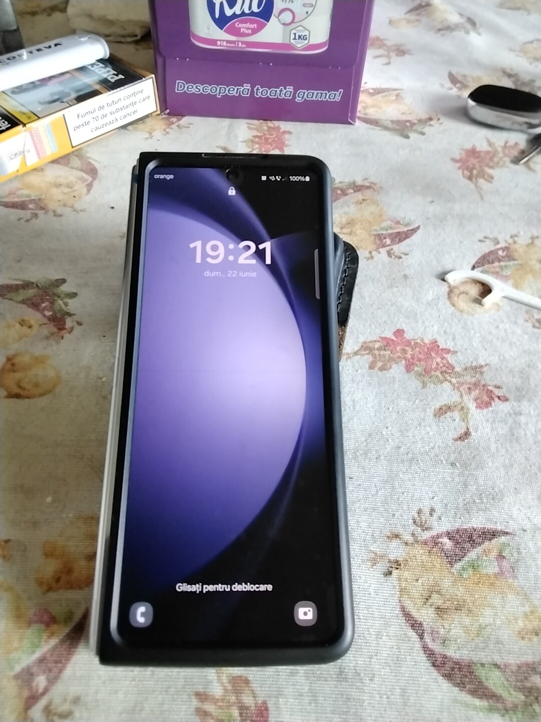 Folie de protectie ecran Privacy Hydrogel din silicon, TPU, compatibila cu Samsung Galaxy Z Fold 5, Perfect fit, acopera tot ecranul, ISAG