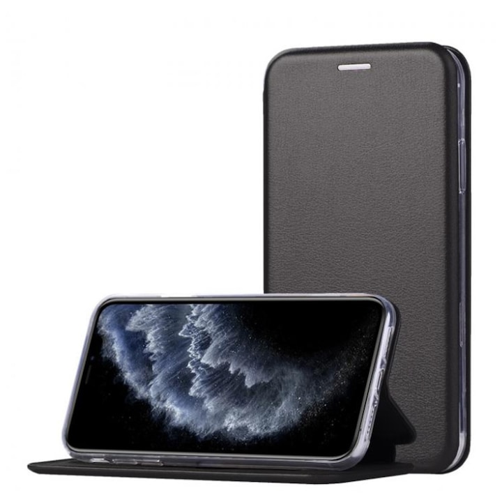 Husa de protectie PremiumCell Tip carte pentru Samsung A34, Suport card, Functie de Stand si Inchidere Magnetica, Protectie Sporita, Negru