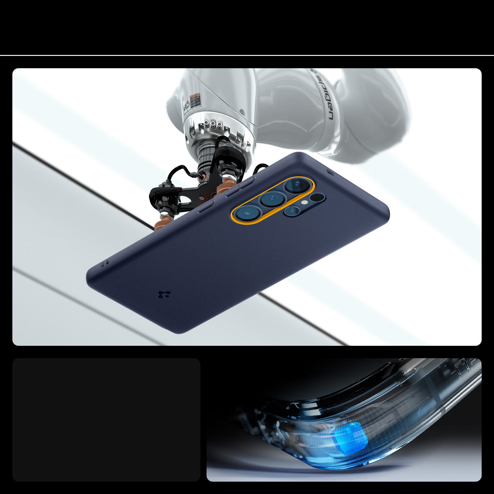 Husa Spigen Nano Pop Mag pentru Samsung Galaxy S25 Ultra, albastru marin si galben