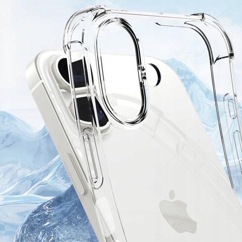 Husa protectie Mat-Tech compatibila cu iPhone 17, Margini ridicare camera, Colturi anti-soc, Decupaje Precise, Rezistenta la impact, Transparenta
