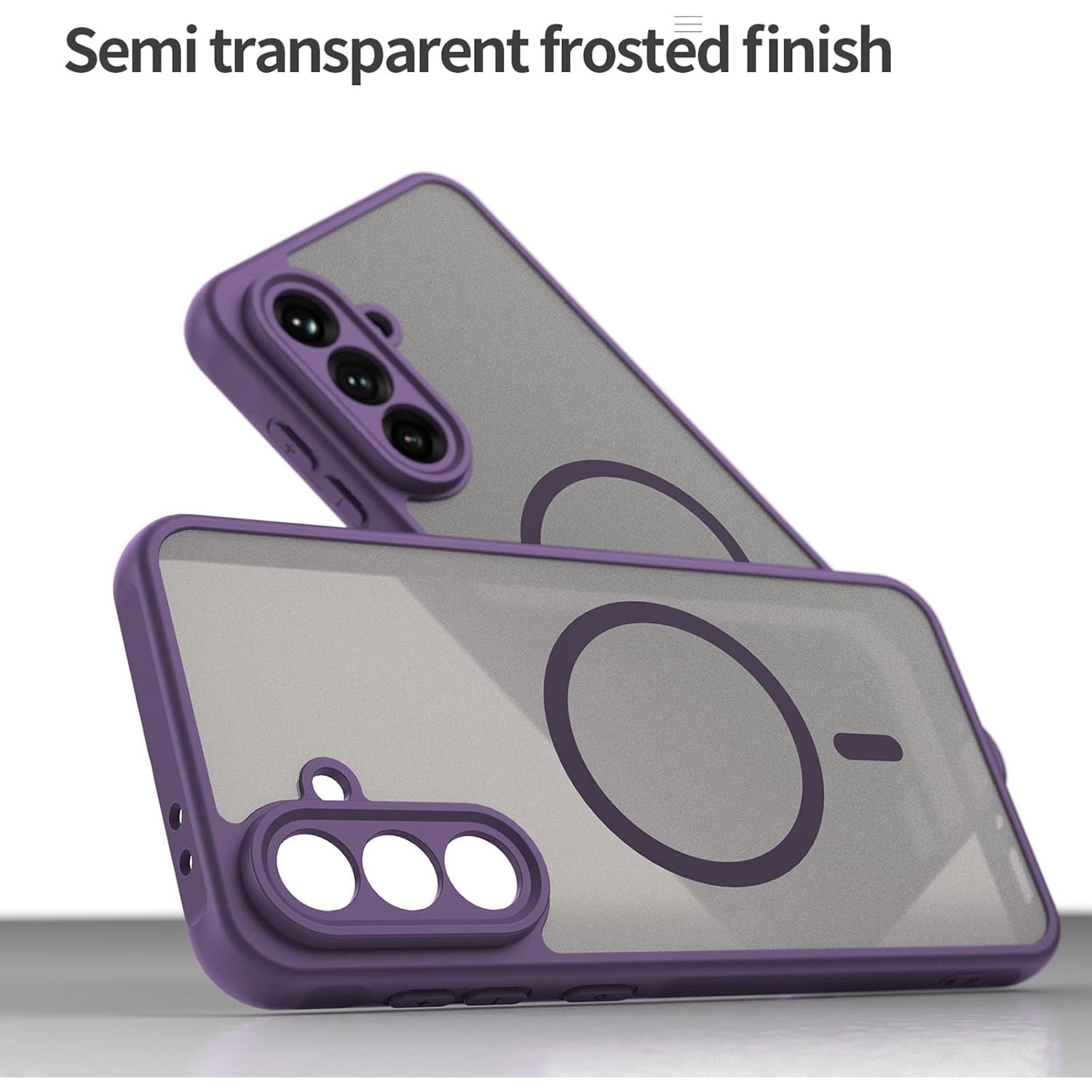 Husa Matte MagSafe pentru Samsung Galaxy A36, protectie completa, contur mov