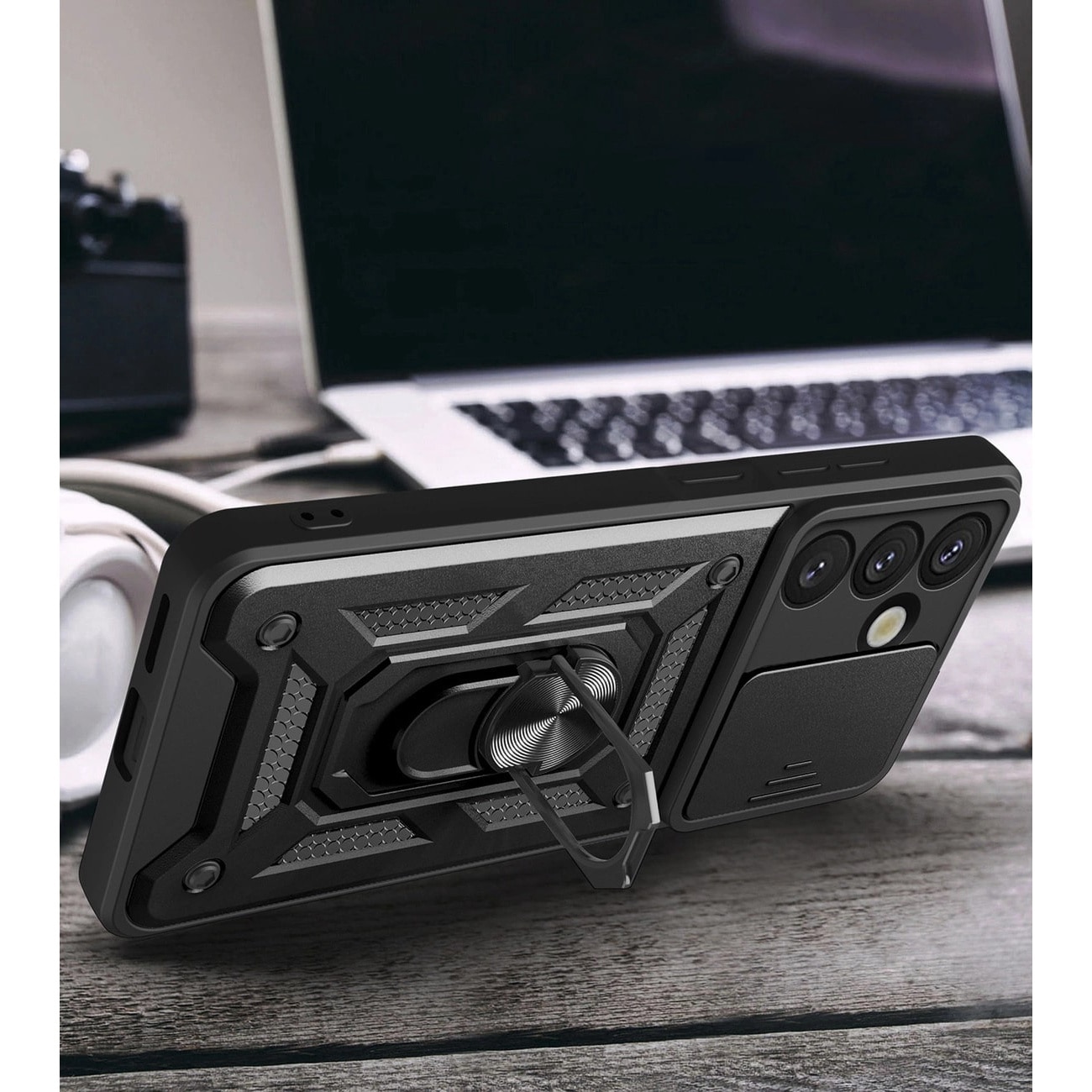 Carcasa Hybrid Armor CamShield compatibila cu Samsung Galaxy S25 Black