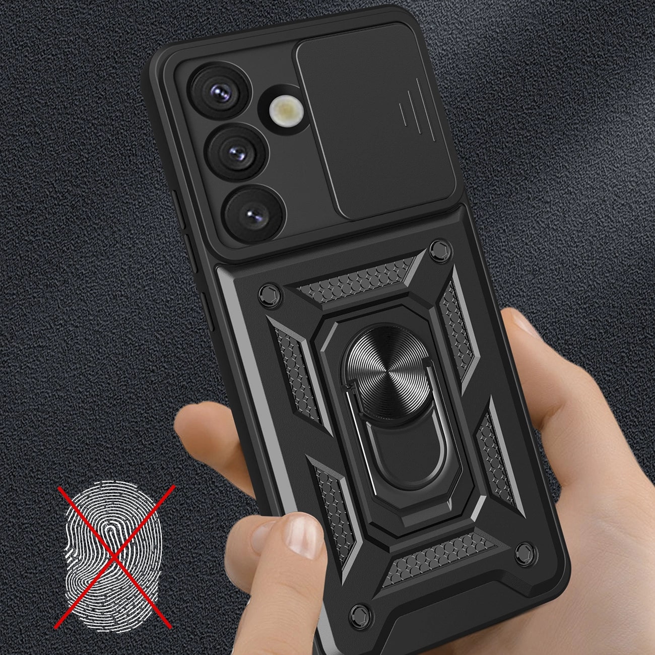 Carcasa Hybrid Armor CamShield compatibila cu Samsung Galaxy S25 Black