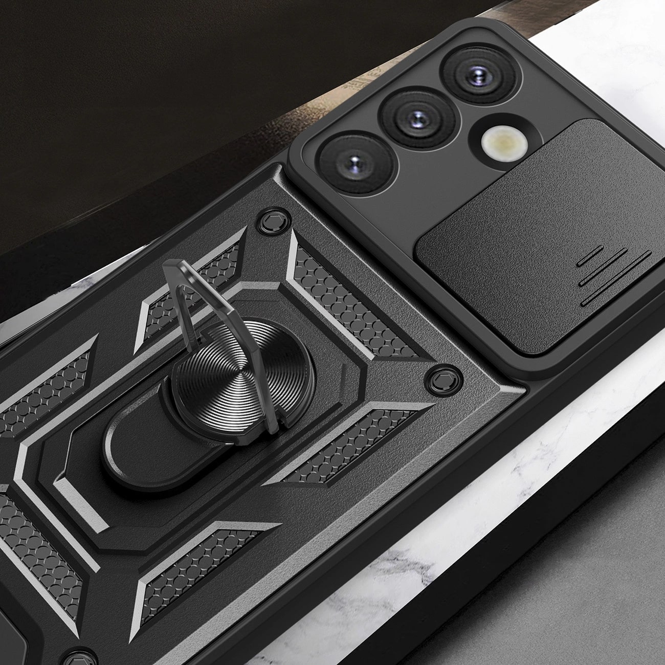 Carcasa Hybrid Armor CamShield compatibila cu Samsung Galaxy S25 Black