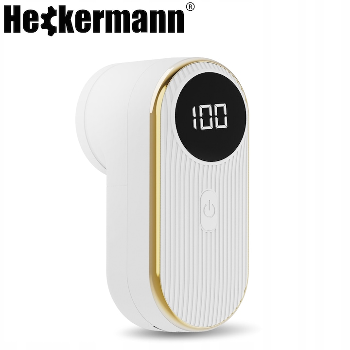 Aparat de scame pentru haine Heckermann X5, 6 lame, alb, USB-C