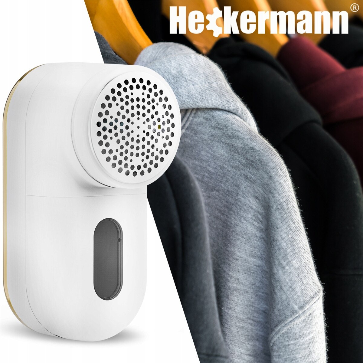 Aparat de scame pentru haine Heckermann X5, 6 lame, alb, USB-C