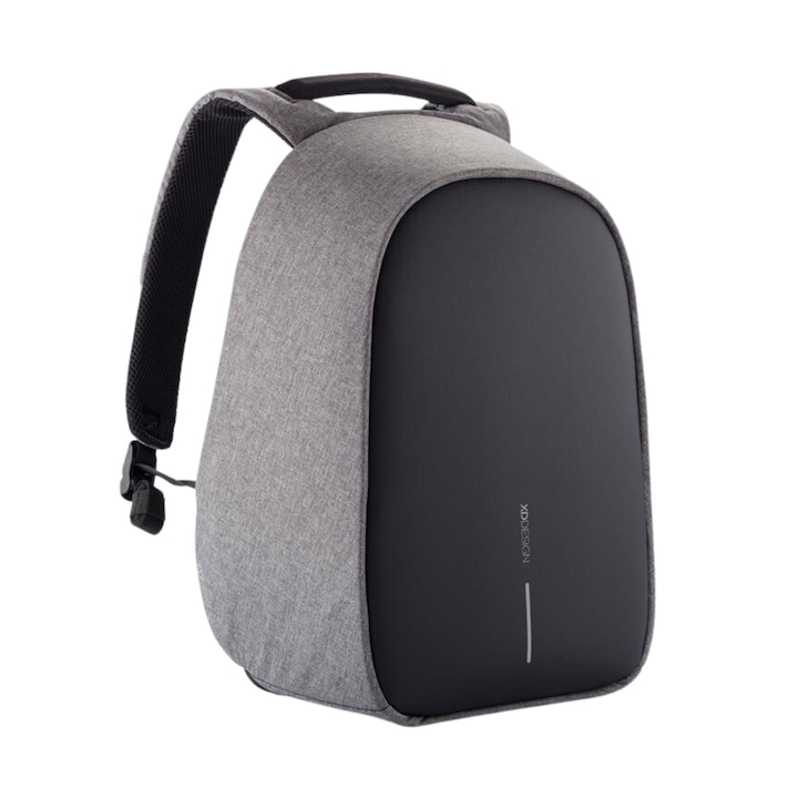 Rucsac Bobby Hero large, XD, antifurt, compartimente laptop 17" si tableta 12.9", materiale sustenabile, protectie impotriva taierii, rezistent la apa, 20l, gri, bandana Empath inclusa