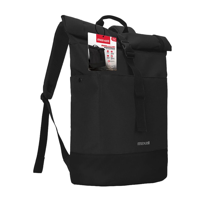 Rucsac laptop Maxell BX350 ROLLUP 16", Negru, design roll-up, material durabil