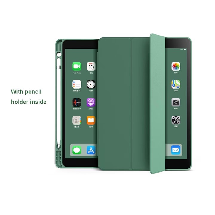 Husa pentru IPad 12.9" (2018-2020), cu suport Apple Pencil, Verde