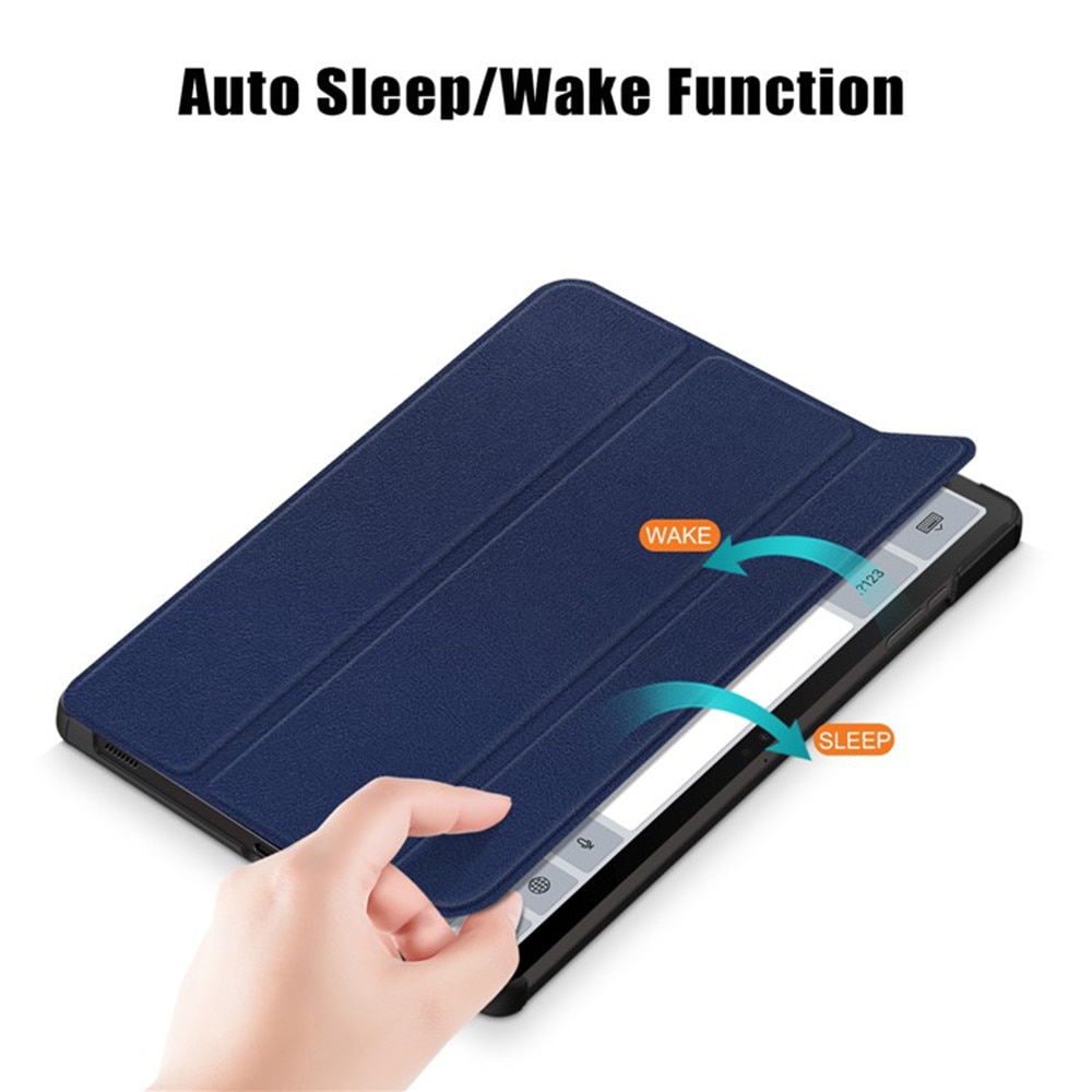 Husă tabletă Fold Pro, albastră, pentru Samsung Galaxy Tab S9/S9 FE/S10 FE/S10 Lite, protecție 360, piele ecologică