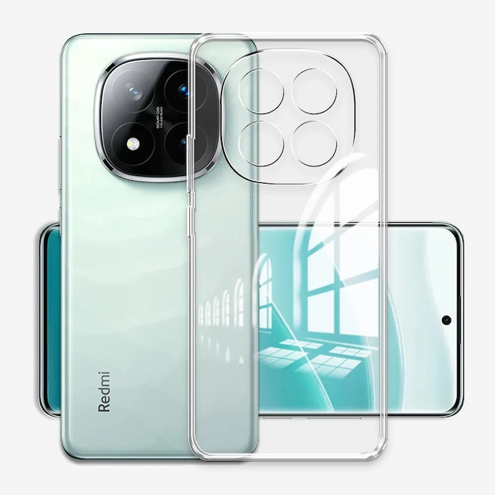 Husa pentru Xiaomi Redmi Note 14 Pro+ Plus Anti-Shock 1.5mm cu protectie lentile transparent