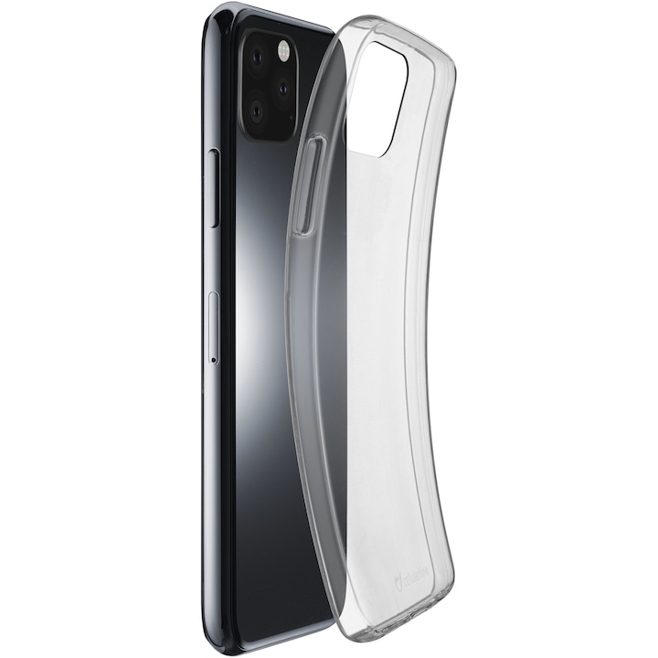 Husa de protectie Cellularline Rubber Fine pentru iPhone 11 Pro, Transparenta