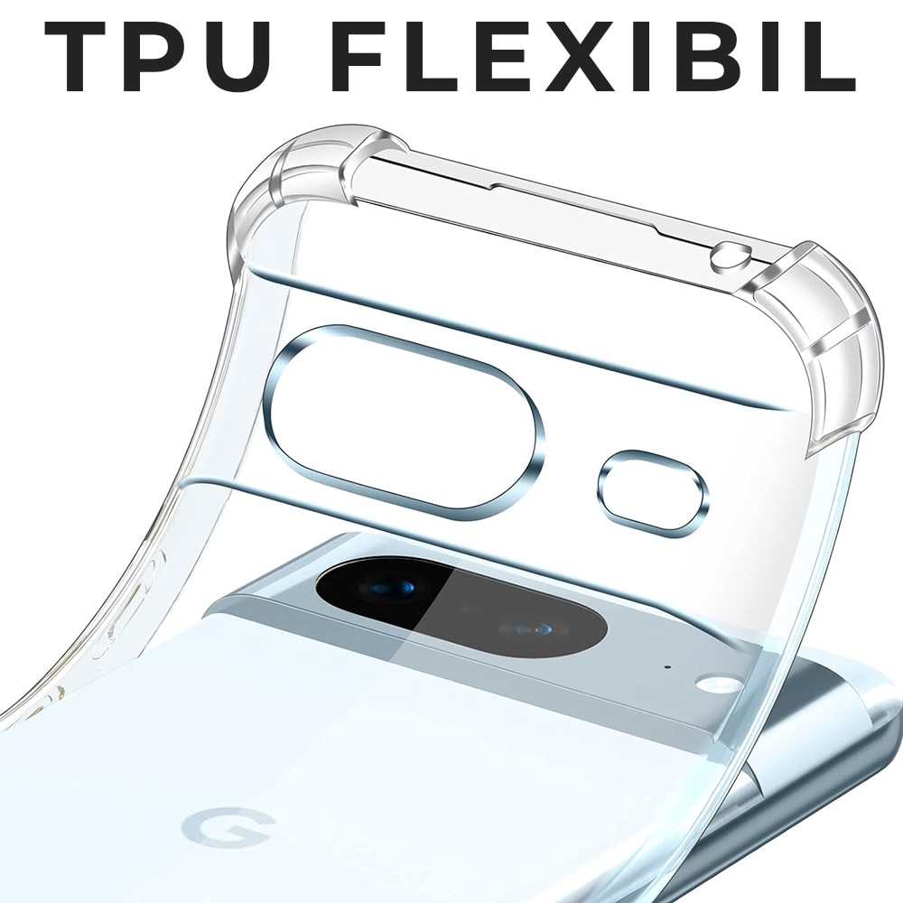Husa pentru Google Pixel 8a Daden® Clear Silicone, Protectie Camera, Antisoc, Transparenta