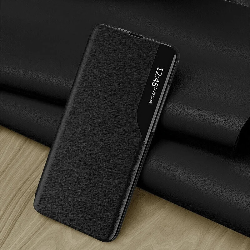 Husa pentru Samsung Galaxy S21 5G, SKYDDAR INNOVATION, eFold, tip carte, set cu sticker, Negru
