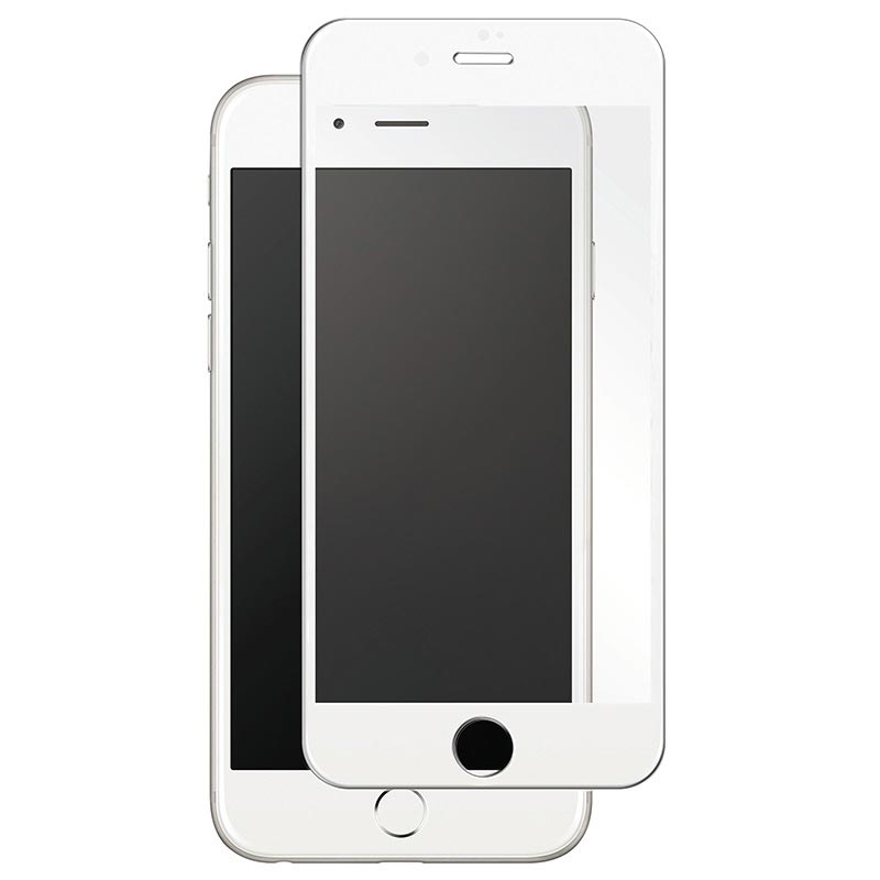 Folie protectie din sticla compatibila cu iPhone 7 / iPhone 8, full cover, full glue, lipici pe tot ecranul, alb, PlanetPhone